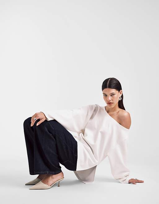 ASOS Design Interlock Co-ord In Cream