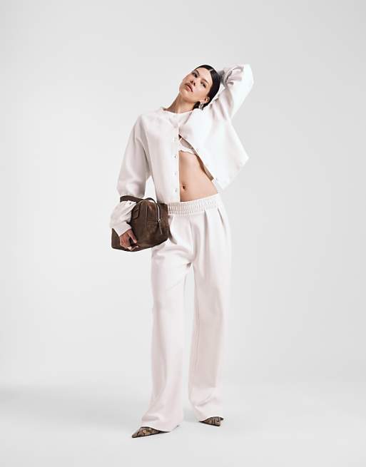 ASOS Design interlock co-ord in cream