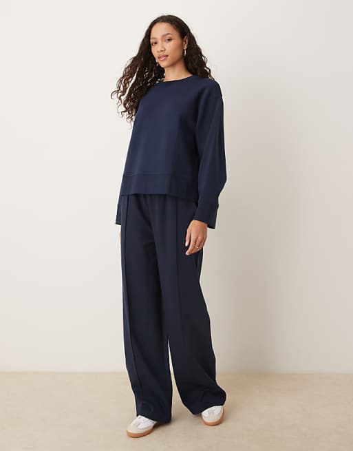 ASOS Design Interlock Co-ord In Navy