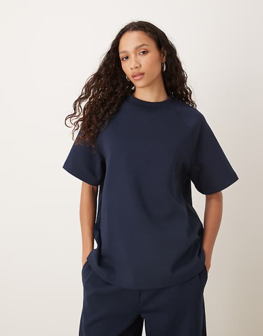ASOS Design Interlock Co-ord In Navy