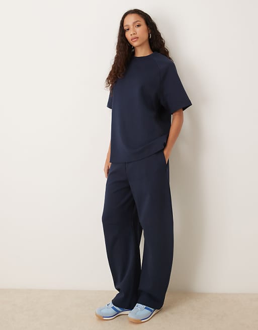 ASOS Design interlock co-ord in navy