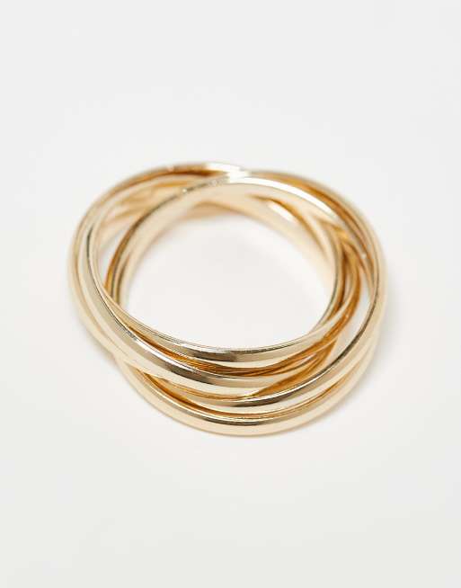 ASOS DESIGN Interlocking Multi Ring In Gold Tone