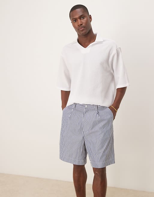 ASOS DESIGN Jorts In Blue And White Stripe