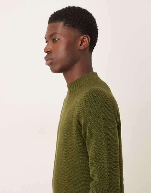 ASOS DESIGN Knitted Crew Neck Jumper In Khaki