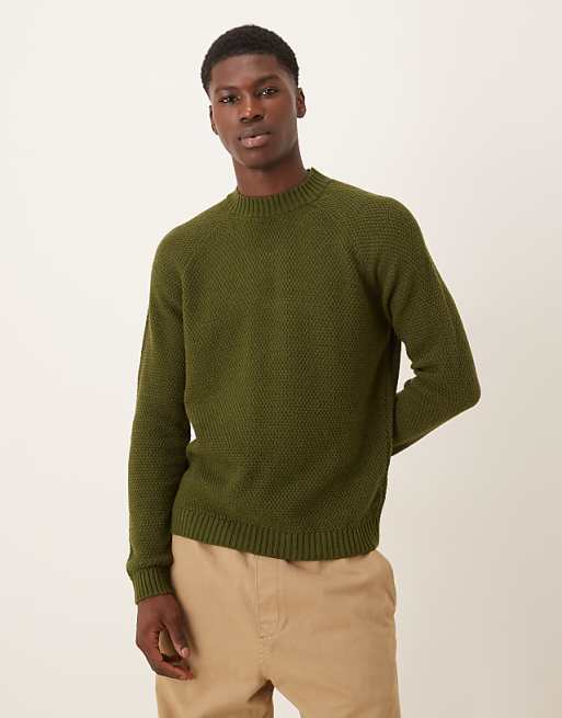 ASOS DESIGN knitted crew neck jumper in khaki