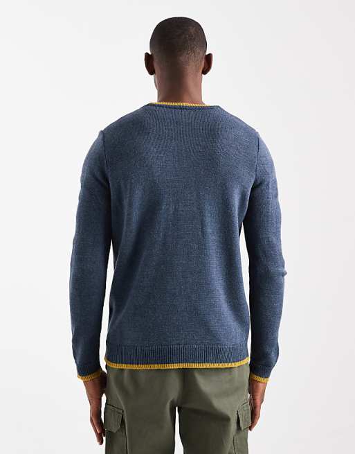 ASOS DESIGN Knitted Crew Neck Jumper In Navy