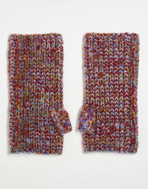 ASOS DESIGN Knitted Palmwarmer In Mix Knit In Multi