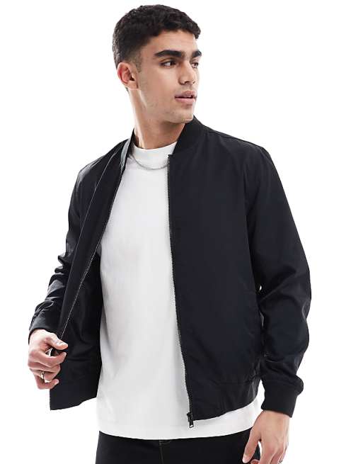 ASOS DESIGN lightweight bomber jacket in black