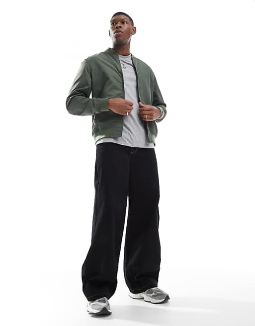 ASOS DESIGN Lightweight Bomber Jacket In Khaki