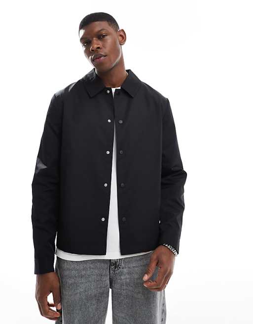 ASOS DESIGN lightweight coach jacket in black