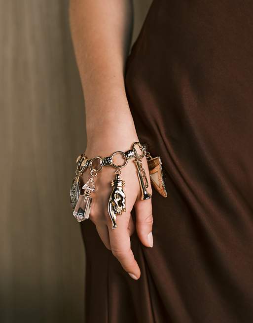 ASOS DESIGN Limited Edition multi-pack charm bracelets in gold tone