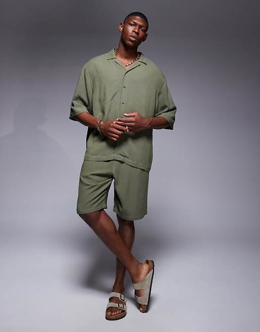 ASOS DESIGN linen co-ord in green