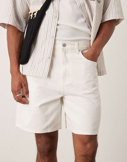 ASOS DESIGN Long Length Denim Jort In Ecru