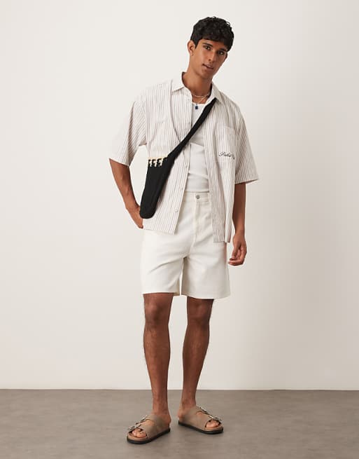ASOS DESIGN long length denim jort in ecru