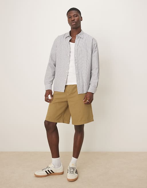 ASOS DESIGN long length shorts in olive green