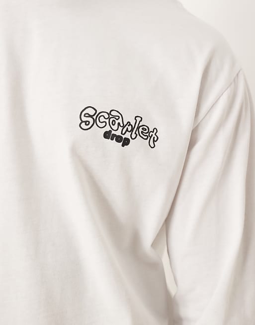 ASOS DESIGN Long Sleeve Relaxed T-shirt With Fruit Bubble Print In White