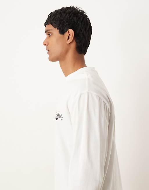 ASOS DESIGN Long Sleeve Relaxed T-shirt With Fruit Bubble Print In White