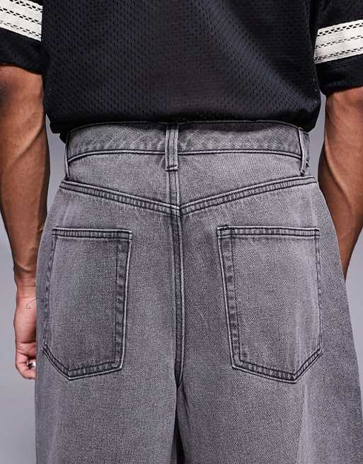 ASOS DESIGN Longer Length Denim Jort In Dark Grey