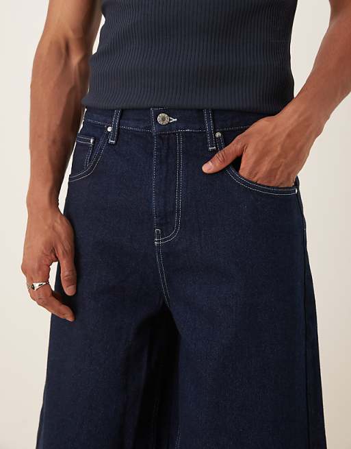 ASOS DESIGN Longer Length Denim Jort In Indigo