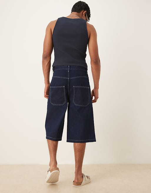 ASOS DESIGN Longer Length Denim Jort In Indigo