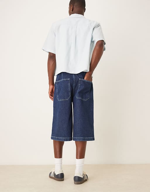 ASOS DESIGN Longer Length Denim Jort In Raw Wash