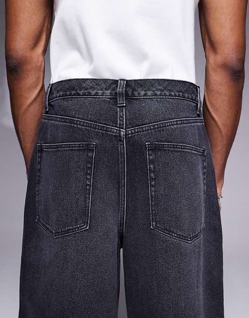 ASOS DESIGN Longer Length Denim Jort In Washed Black