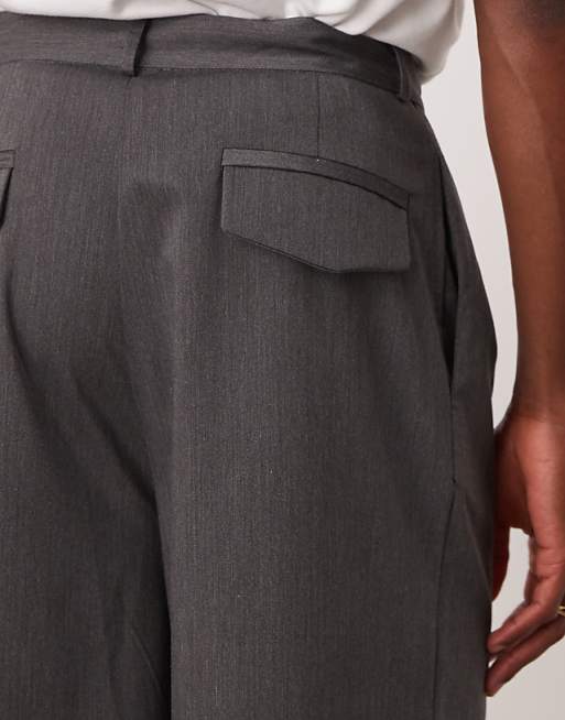 ASOS DESIGN Longline Wide Leg Short In Khaki