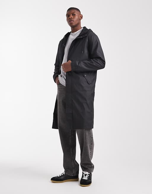 ASOS DESIGN longline windbreaker in black