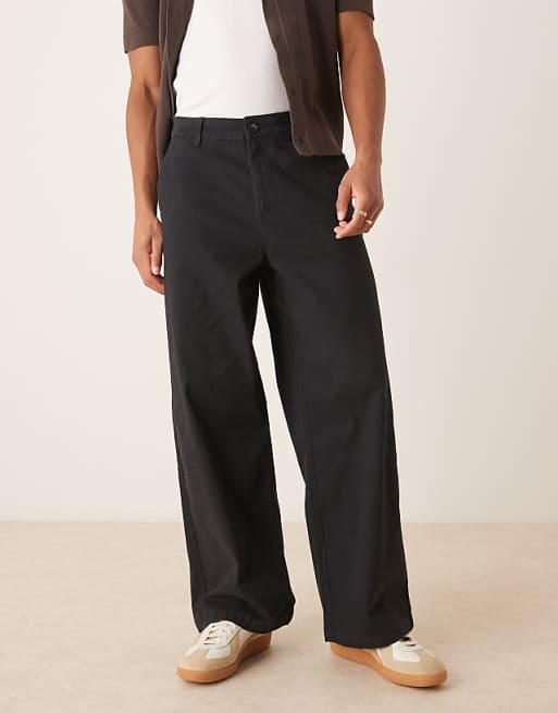 ASOS DESIGN Loose Chinos In Black