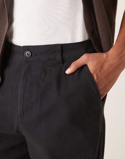 ASOS DESIGN Loose Chinos In Black