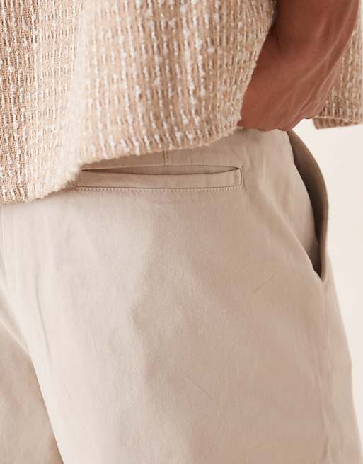 ASOS DESIGN Loose Chinos In Stone