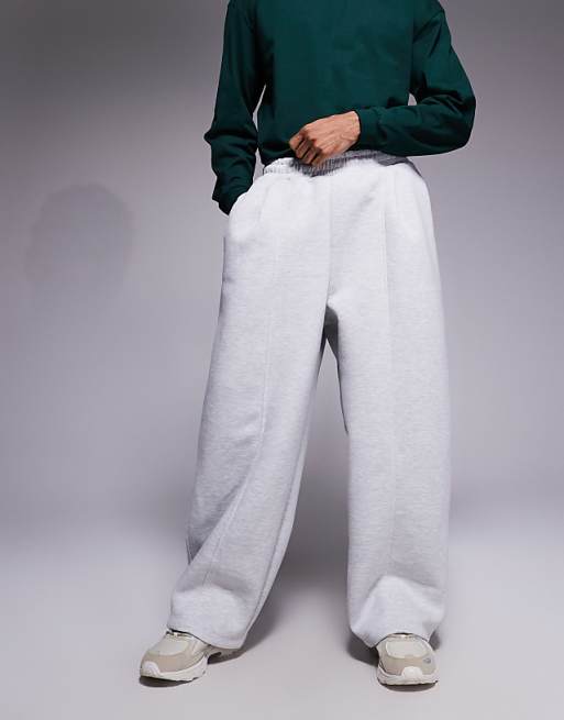 ASOS DESIGN Loose Joggers In Sucba-style With Pleats In Light Grey - LGREY