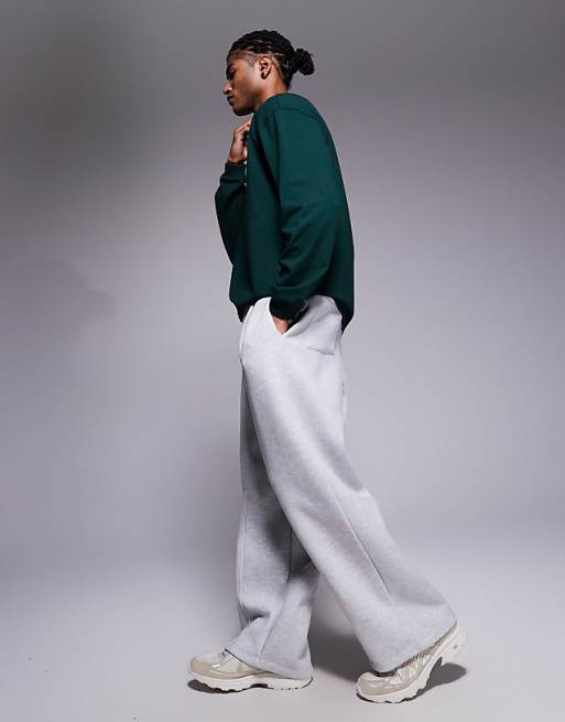 ASOS DESIGN Loose Joggers In Sucba-style With Pleats In Light Grey - LGREY