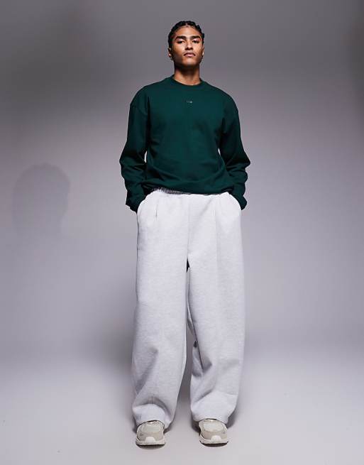 ASOS DESIGN loose joggers in sucba-style with pleats in light grey - LGREY