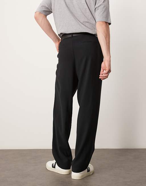 ASOS DESIGN Loose Skater Fit Smart Trousers In Black