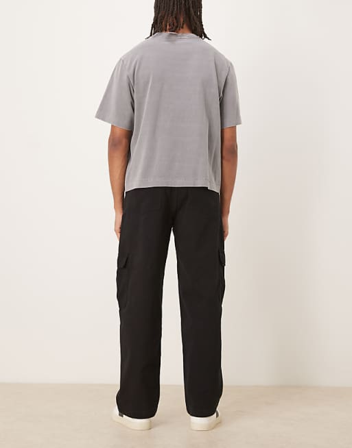 ASOS DESIGN Loose Straight Cargos In Black