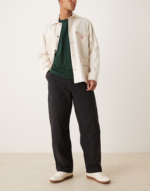 ASOS DESIGN Loose Straight Carpenter Trousers In Black