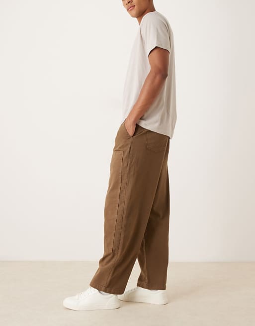 ASOS DESIGN Loose Straight Carpenter Trousers In Brown