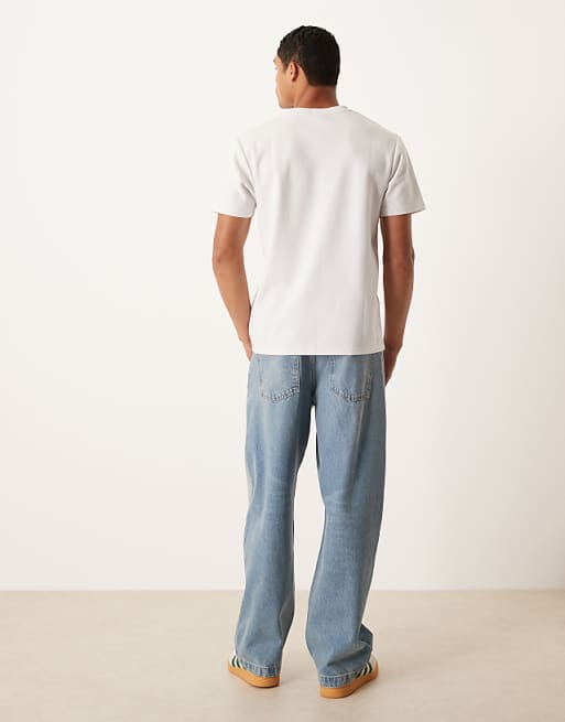 ASOS DESIGN Loose Straight Dirty Midwash Jean