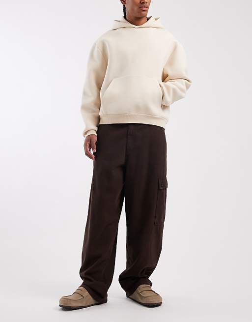 ASOS DESIGN Loose Straight Fit Cargo Trousers In Brown