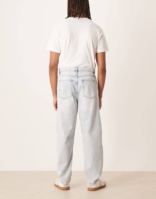 ASOS DESIGN Loose Straight Fit Jeans In Bleach Wash