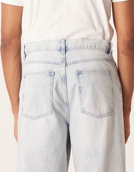 ASOS DESIGN Loose Straight Fit Jeans In Bleach Wash