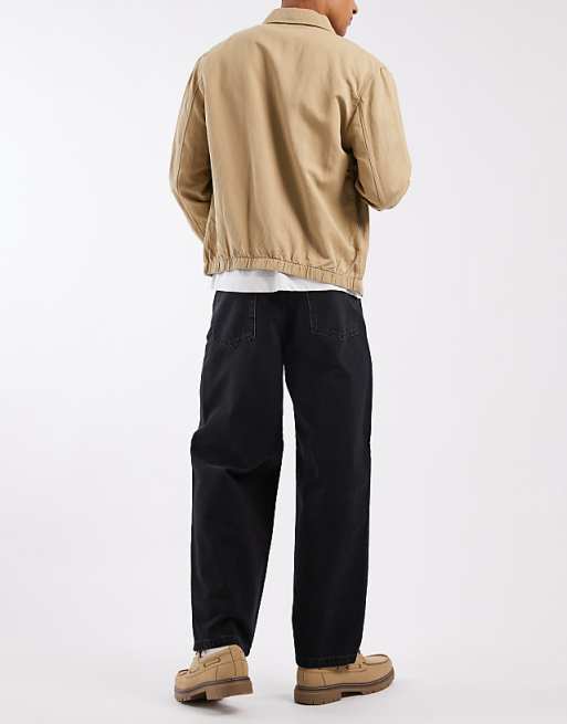 ASOS DESIGN Loose Straight Fit Jeans In Washed Black