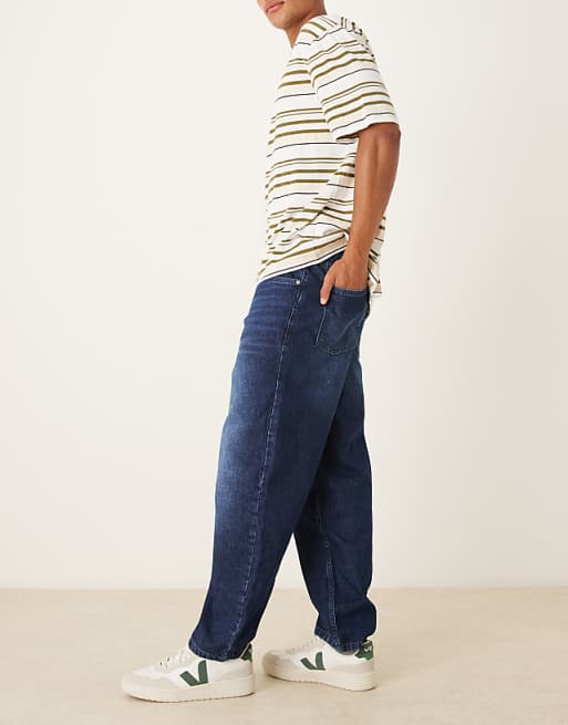 ASOS DESIGN Loose Straight Jean In Dark Rinse Wash