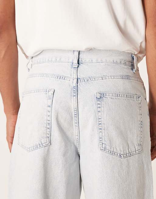 ASOS DESIGN Loose Straight Jeans In Light Wash Blue