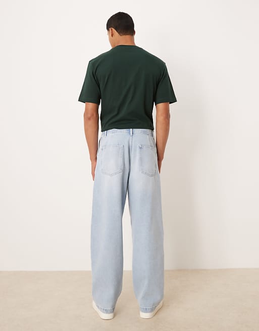 ASOS DESIGN Loose Straight Jeans In Lightwash Blue