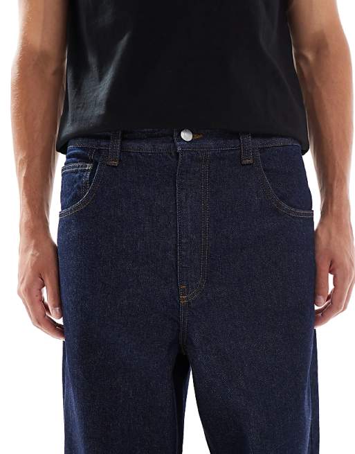 ASOS DESIGN Loose Straight Jeans In Raw Wash
