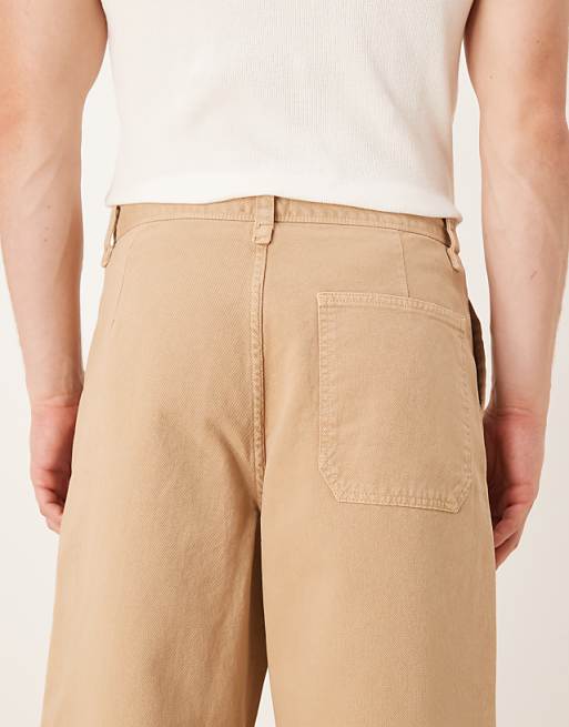 ASOS DESIGN Loose Straight Trousers In Beige