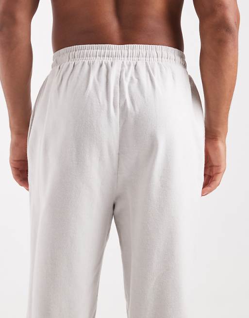 ASOS DESIGN Lounge Bottoms In Ivory Brushed Cotton