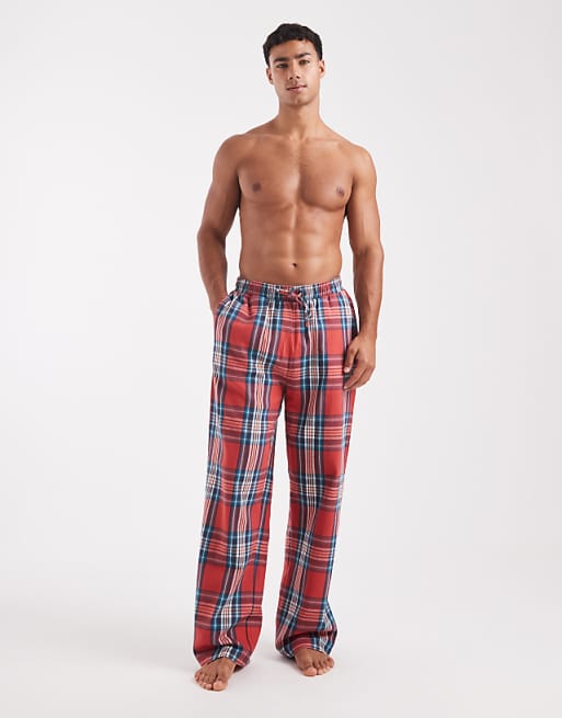 ASOS DESIGN lounge bottoms in red brushed check